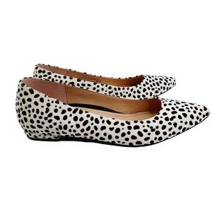 Vionic Lena Spot Ballet Flats, Women's Size 6 White/Black MSRP $119.95